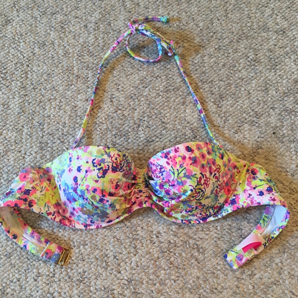 Victoria Secret 34B Bikini Top neon floral